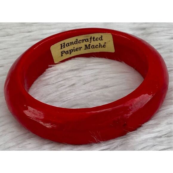 Vintage 5 PC Set Wooden Hand Painted Boho Bangles  From India - Picture 6 of 13